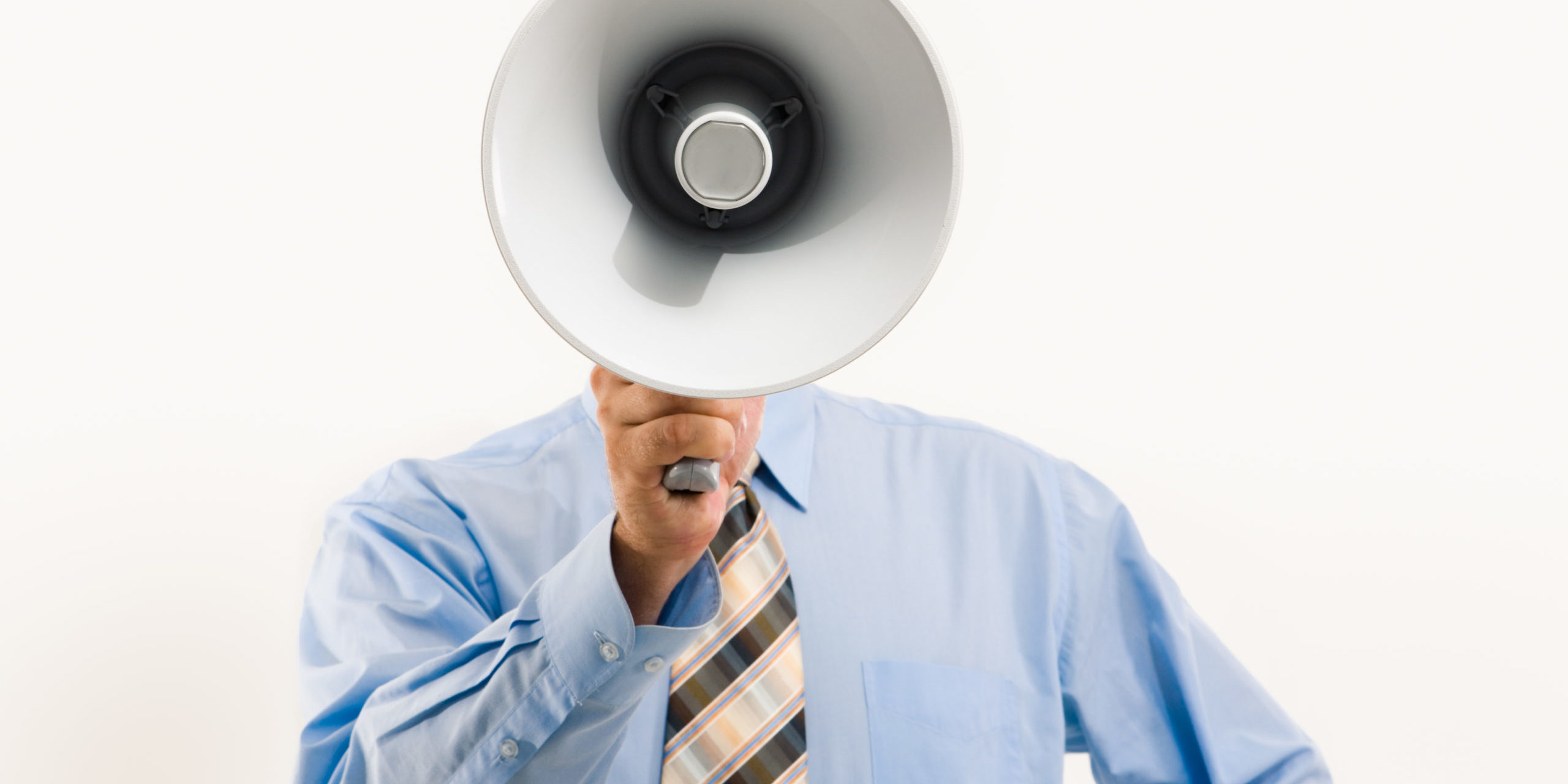 Speaking through megaphone